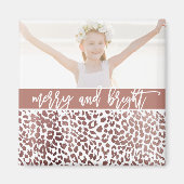 Fotofeestdag voor Merry and Bright Leopard Magneet (Voorkant)