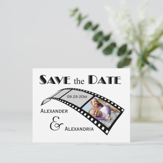Fotofilm Strip Bewaar de datum aankondiging (Staand voorkant)