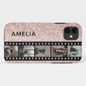 Fotofilm Strip Faux Roze Glitter Persoonlijk Case-Mate iPhone Case (Achterkant (horizontaal))