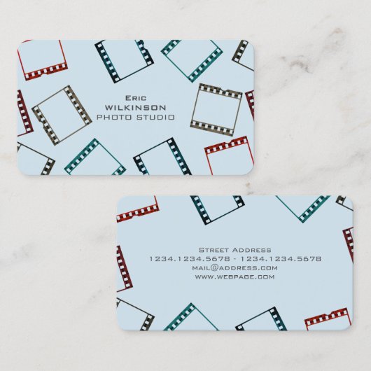 Fotofilmpatroon kleurige afdekking visitekaartje (Voorkant / Achterkant)