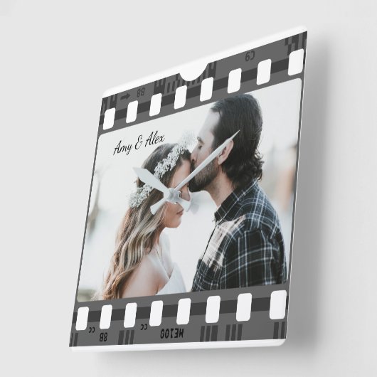 Fotofilmstrip aangepast fotosjabloon vierkante klok (Hoek)