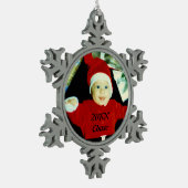 Fotoflake Tin Sneeuwvlok Ornament (Links)