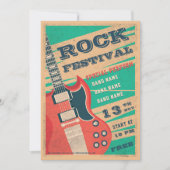 Fotoflyer van het muziekrockfestival in Retro Kaart (Voorkant)