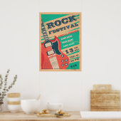 Fotoflyer van het muziekrockfestival in Retro Poster (Keuken)