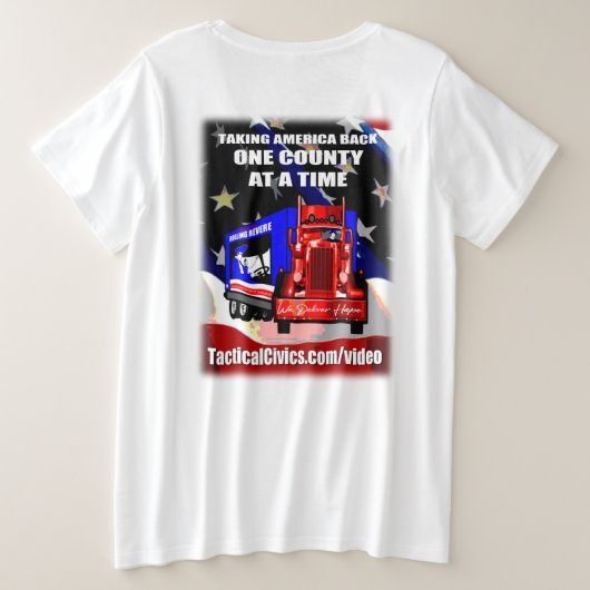 Fotoformaat voor vrouwen TacticalCivics.com Trucke Grote Maat T-shirt (Design achterkant)