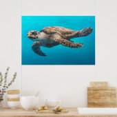 Fotofoto blauwe oceaan poster (Keuken)