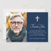 Fotofoto donkerblauw sympathie bedankt (Voorkant)