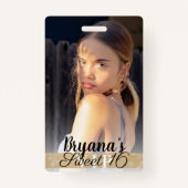 Fotofoto Gold VIP Birthday Party Pass Badge (Achterkant)