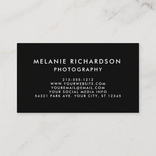 Fotofoto Moderne penseelscript Visitekaartje (Achterkant)