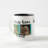 Fotofoto-Mok Pagina's Mijn kinderen hebben poten Tweekleurige Koffiemok (Voorkant links)