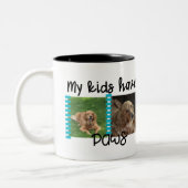 Fotofoto-Mok Pagina's Mijn kinderen hebben poten Tweekleurige Koffiemok (Links)