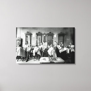 Fotofoto van Barber Shop 1890 Origineel Canvas Afdruk