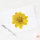 Fotofoto van Bright Gele Wildbloem Ronde Sticker (Envelop)