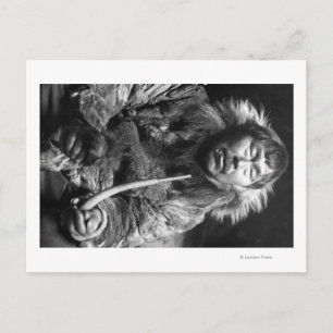 Fotofoto van de Eskimo-rookpijp Alaskan Briefkaart