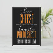 Fotofoto van de familie "Zeg Cheese" Kaart (Staand voorkant)