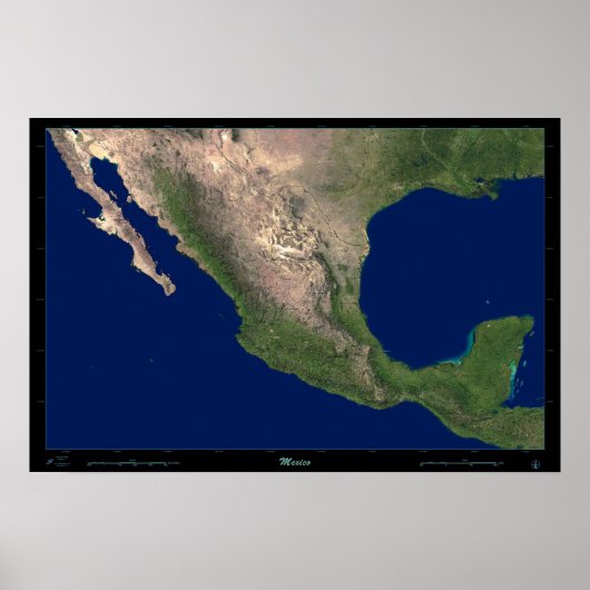 Fotofoto van Mexico-satelliet poster (Voorkant)