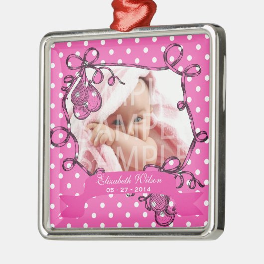 Fotofoto van pasgeboren baby's ornament (Links)