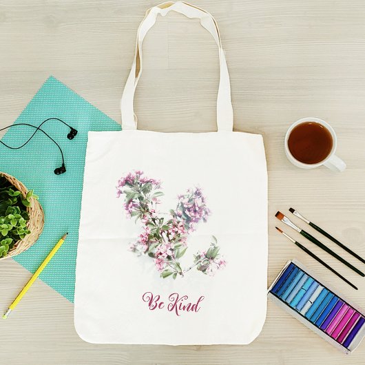 Fotofoto van roze bloem canvas tas