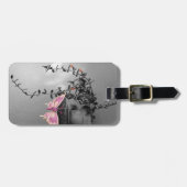 Fotofoto van stilstaande kleurenfotoflitser bagagelabel (Voorkant horizontaal)