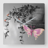 Fotofoto van stilstaande kleurenfotoflitser vierkante klok (Voorkant)