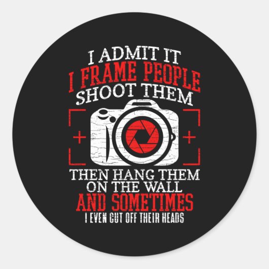 Fotofotocamera Ronde Sticker (Voorkant)