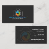 Fotofotocamera Shutter Green Oranje Blue Grey Visitekaartje (Voorkant / Achterkant)