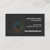 Fotofotocamera Shutter Green Oranje Blue Grey Visitekaartje (Achterkant)