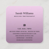 Fotofotograaf Modern Weddenschap Vierkante Visitekaartje (Achterkant)