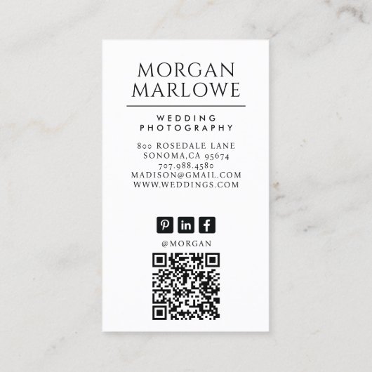 Fotofotograaf Modern Weddenschap Visitekaartje (Achterkant)