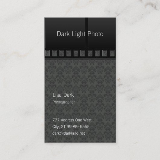 Fotofotograaf op Medium Damask Visitekaartje (Voorkant)