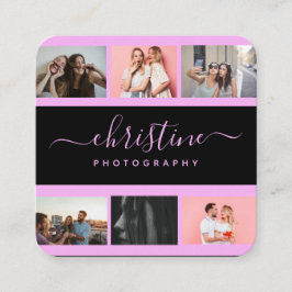 Fotofotograaf voor collage en kalligrafie vierkante visitekaartje