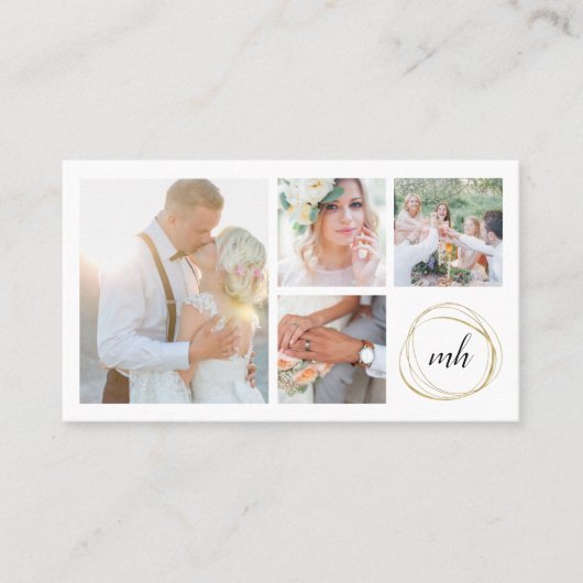 Fotofotograaf voor collage en kalligrafie visitekaartje (Voorkant)