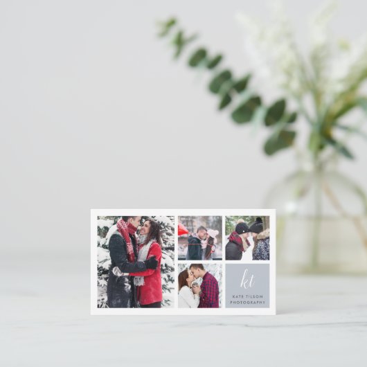 Fotofotograaf voor collage en kalligrafie visitekaartje (Staand voorkant)