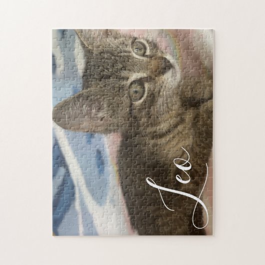 Fotofotopapier Dierenbedrukte naam Pet Gift Legpuzzel (Verticaal)