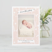Fotofoto's baby geboorte aankondiging (Staand voorkant)