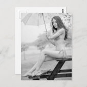 Fotofoto's briefkaart van Bikini-meisje (Voorkant / Achterkant)