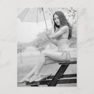 Fotofoto's briefkaart van Bikini-meisje