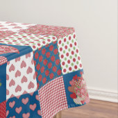 Fotofoto's en Rozen Faux Patchwork Tablecloth Tafelkleed (Voorbeeld)