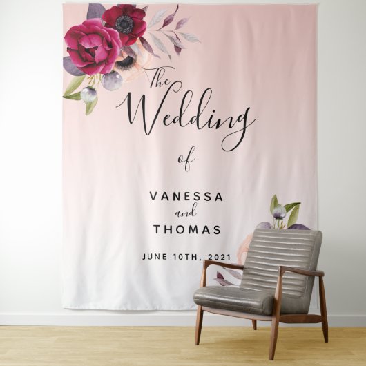 Fotofoto's met foto's van roos-gouden bruiningen wandkleed (In situ)