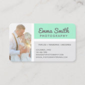 Fotofoto's met mint & grijs, Logo op maat Visitekaartje (Voorkant)