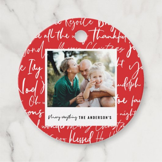 Fotofoto's met moderne, vette, vette tekenfilm bedankjes labels (Voorkant)