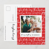 Fotofoto's met moderne, vette, vette tekenfilm feestdagenkaart (Voorkant / Achterkant)