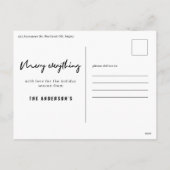 Fotofoto's met moderne, vette, vette tekenfilm feestdagenkaart (Achterkant)