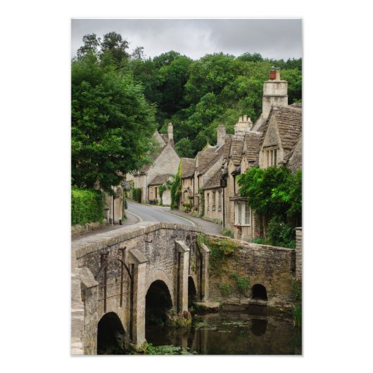 Fotofoto's van Castle Combe in Costwolds Foto Afdruk (Voorkant)