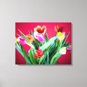 Fotofoto's van Floral rood en groene fotokunst Canvas Afdruk (Voorkant)