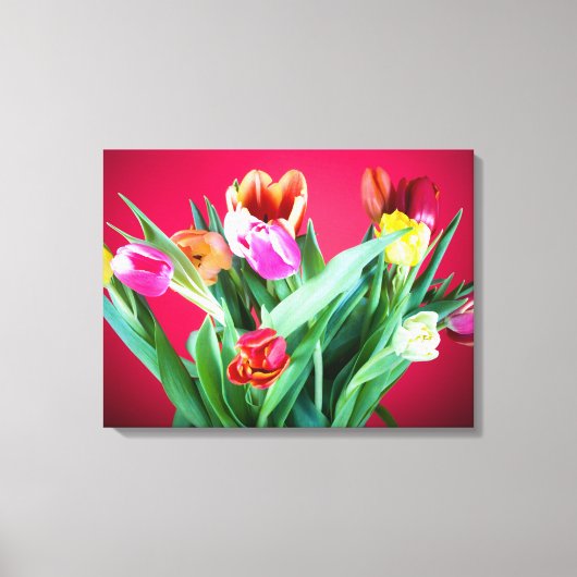 Fotofoto's van Floral rood en groene fotokunst Canvas Afdruk (Voorkant)