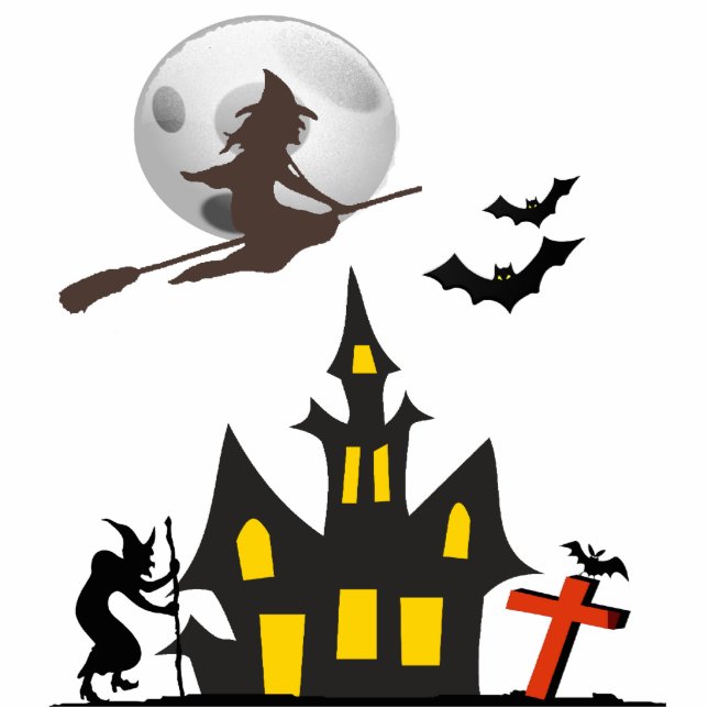 Fotofoto's van Halloween Haunted House Staand Fotobeeldje (Voorkant)