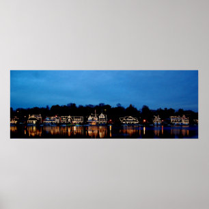 Fotofoto's van nachtelijke panoramische foto's van poster