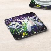 Fotofoto's van Snowdruppels via de rivier de Sever Bier Onderzetter (Linkerzijde)