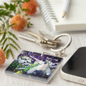 Fotofoto's van Snowdruppels via de rivier de Sever Sleutelhanger (Voorkant Rechts)